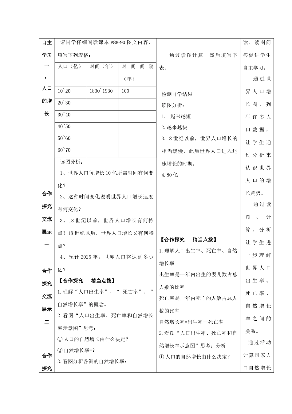 七年级地理上册《第5章 第1节 世界的人口》教案 （新版）商务星球版-（新版）商务星球版初中七年级上册地理教案_第3页