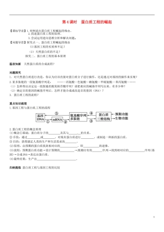江苏省如东县马塘中学高二生物 蛋白质工程的崛起导学案 苏教版