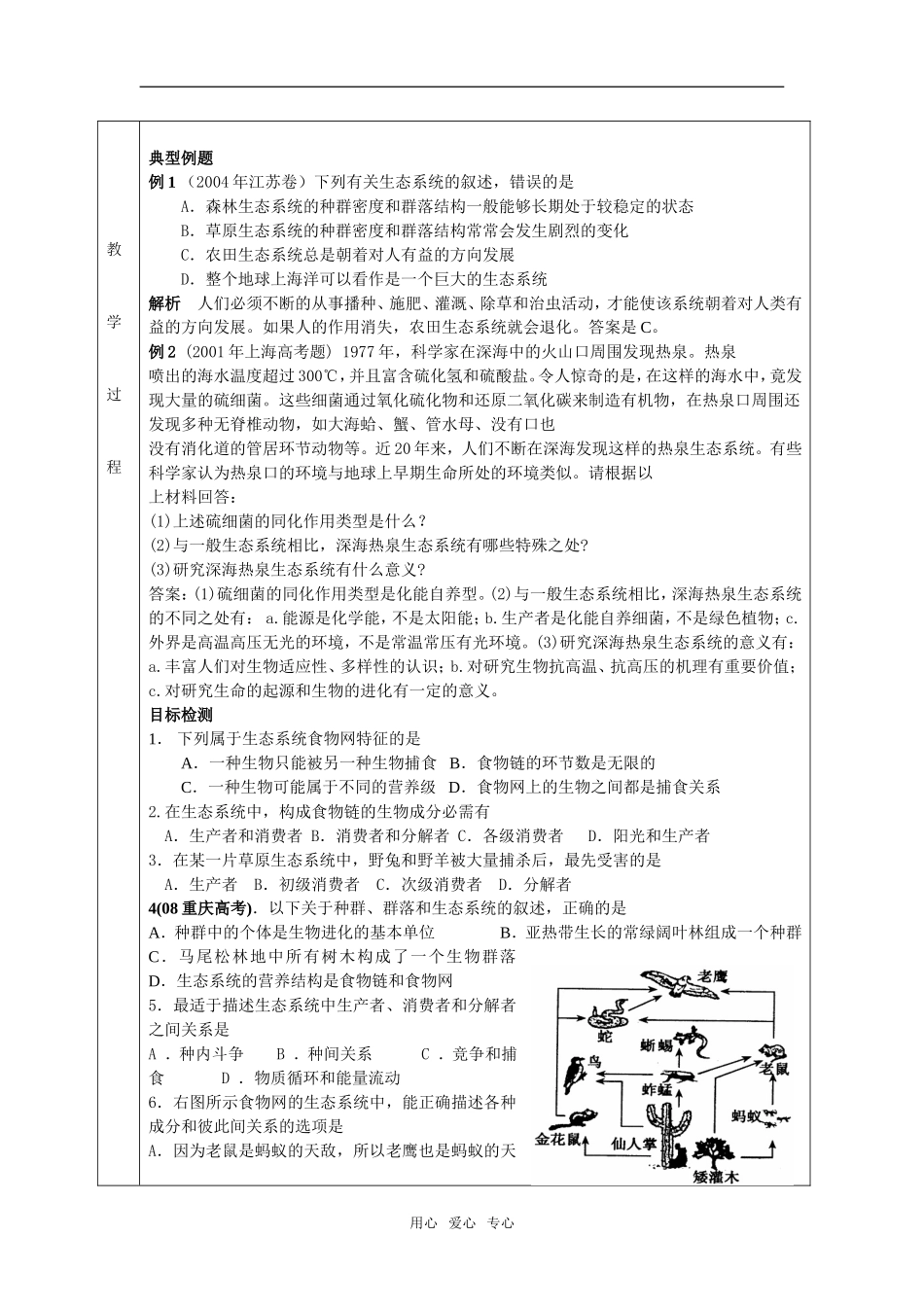 江苏省后塍高中教学案一体化11(生态系统的结构) _第2页