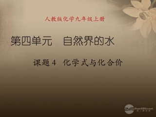 天津市梅江中学九年级化学上册 第四单元 自然界的水 课题4 化学式与化合价课件 （新版）新人教版