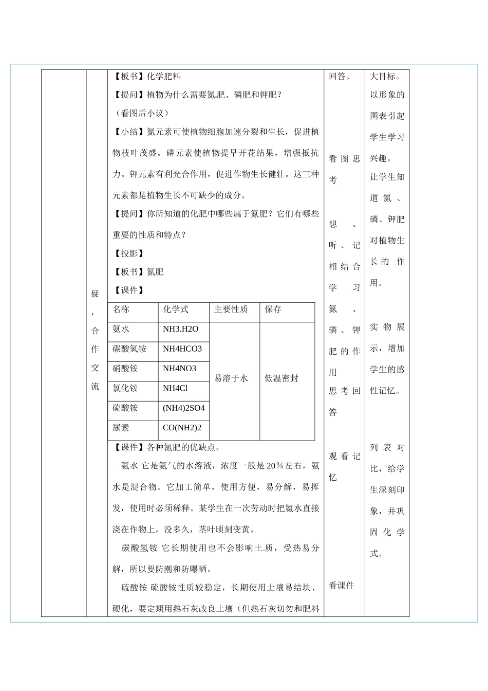 九年级化学 第九章第三节 化学与农业生产教案鲁教版_第2页