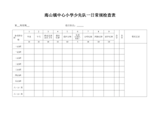 少先队一日常规检查表
