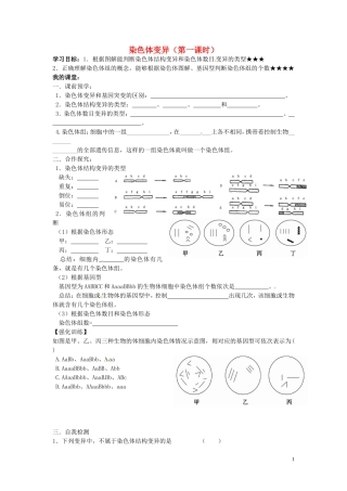 山东省德州市高中生物 染色体变异学案 新人教版必修2