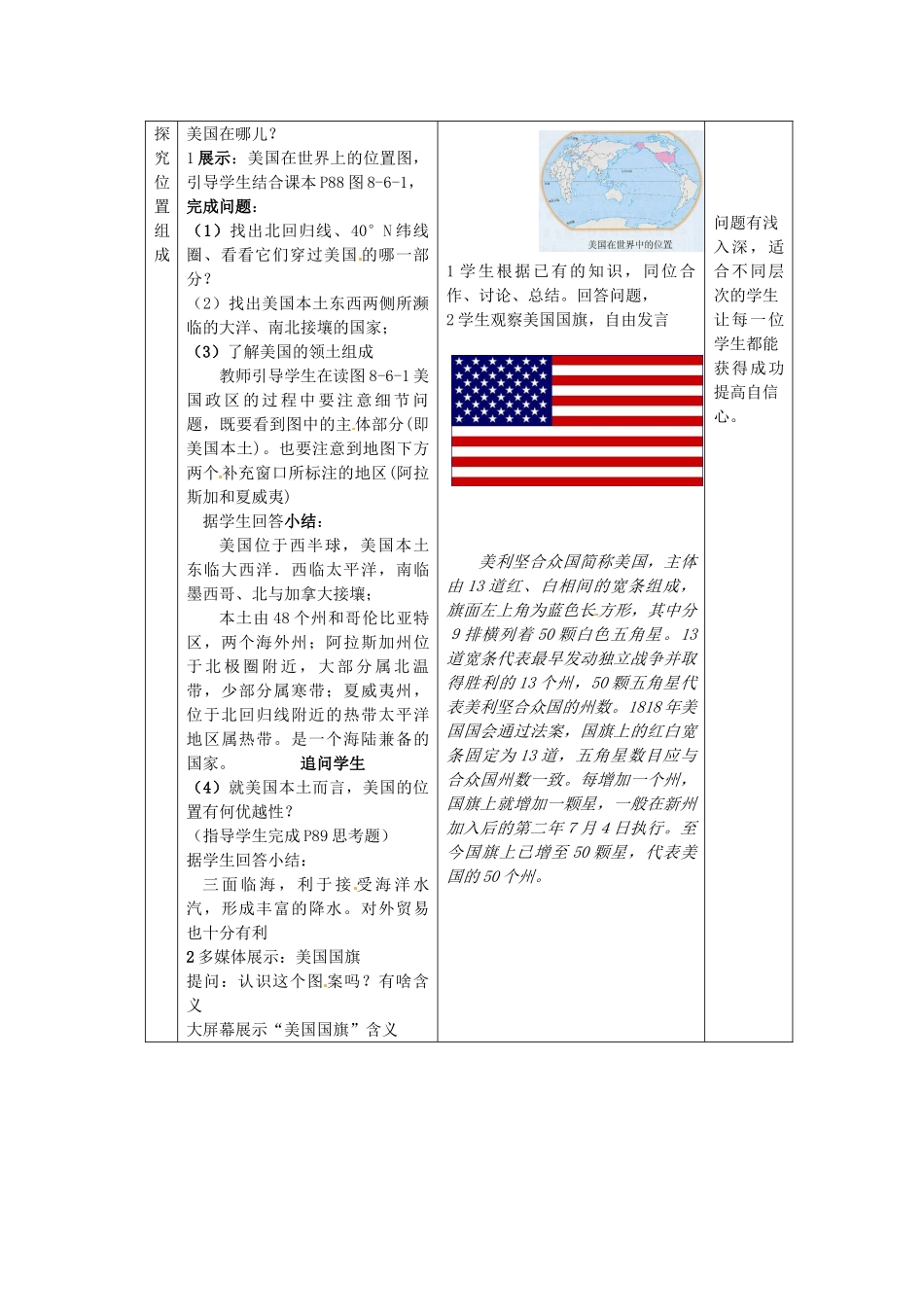 七年级地理下册 8.6 美国教案 （新版）商务星球版-（新版）商务星球版初中七年级下册地理教案_第2页