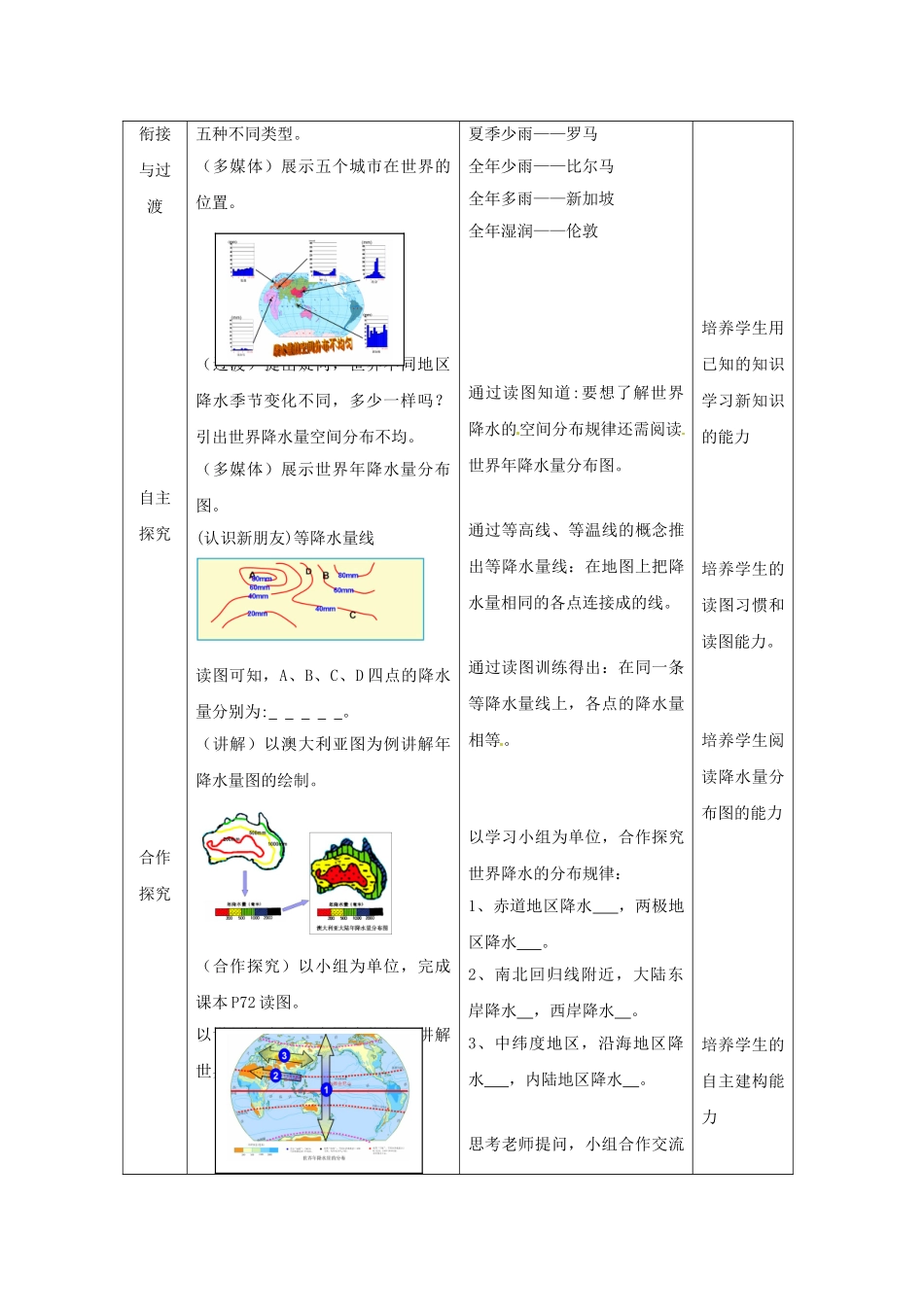七年级地理上册 第4章 第3节 降水的变化与差异教案 （新版）商务星球版_第3页