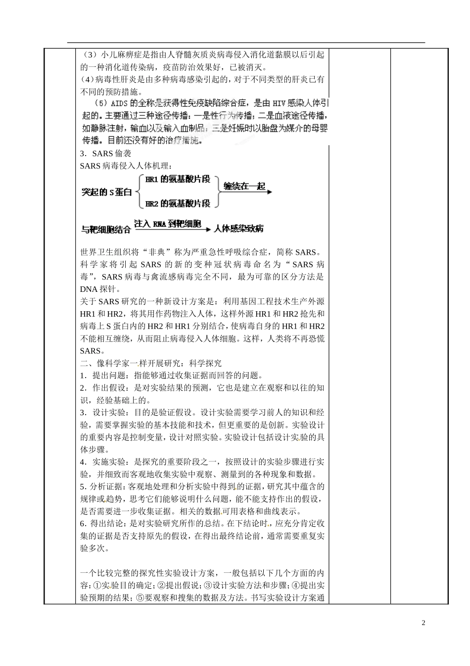 江苏省新沂市第二中学高中生物 第一章 第二节 生物科学的学习过程学案 苏教版必修3_第2页