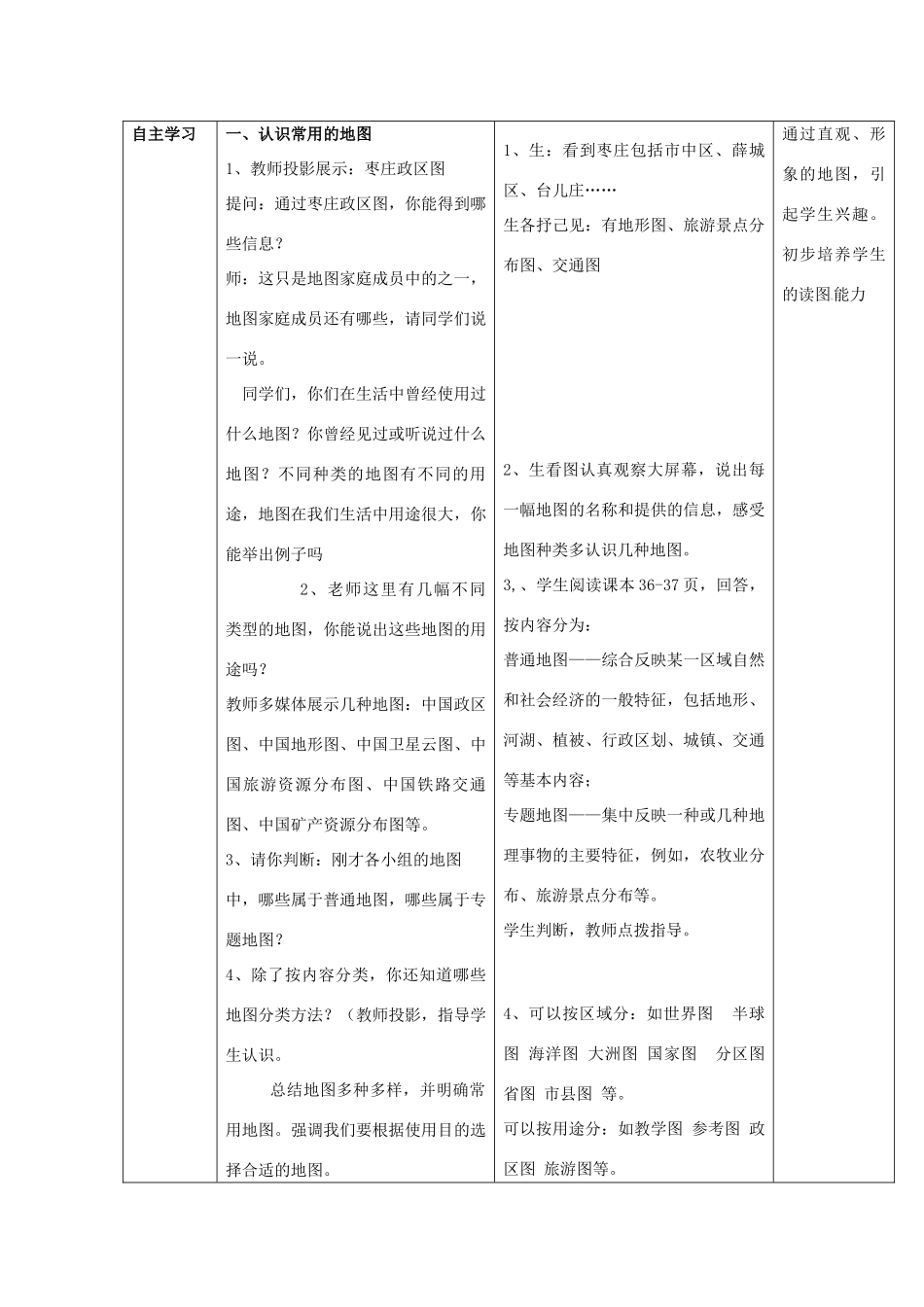 七年级地理上册 2.3地图的应用教案 （新版）商务星球版-（新版）商务星球版初中七年级上册地理教案_第3页