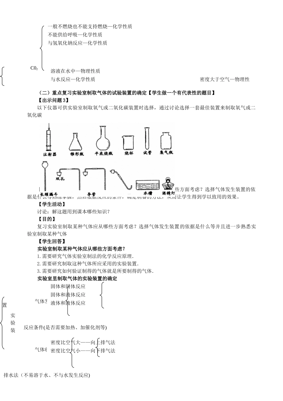 九年级化学《O2、CO2、H2》复习课教学设计_第3页