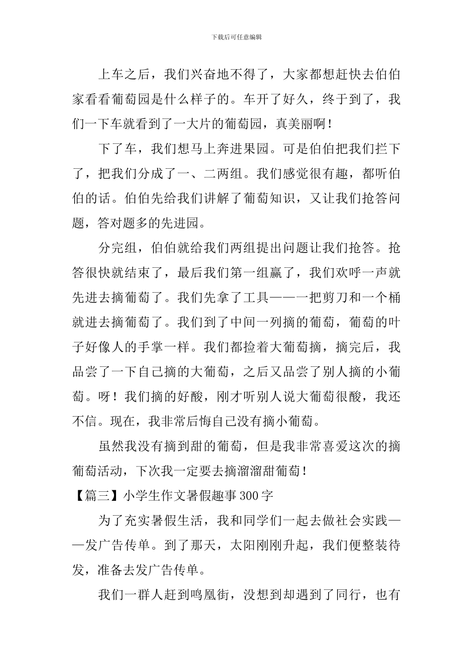 小学生作文暑假趣事300字_第2页