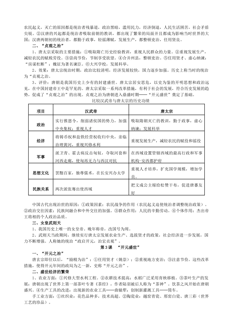 七年级历史下册 知识要点归纳教案 人教新课标版_第2页