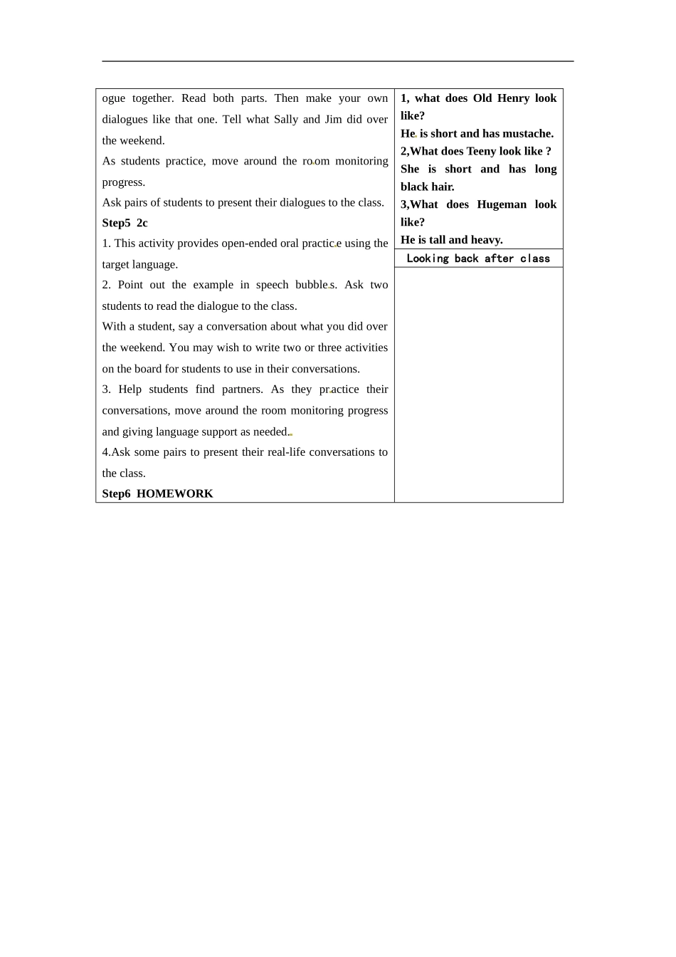 吉林省长春市104中七年级英语下册-Unit-1-What-does-he-look-like-Period-2教案-人教新目标版_第2页