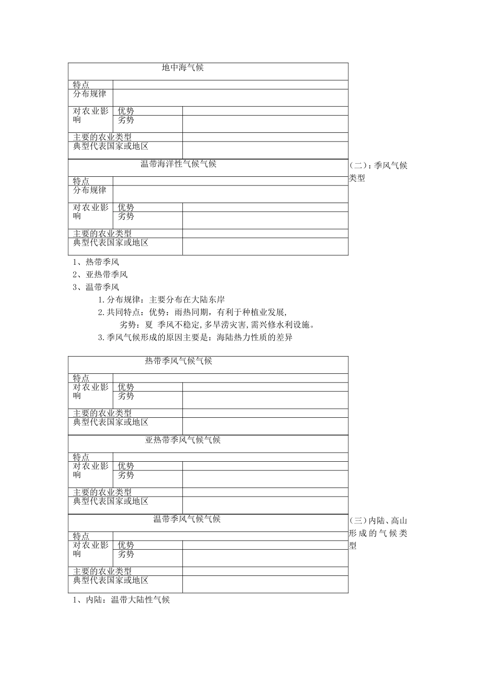 七年级地理上册 第四章 第三节 影响气候的主要因素教学设计 （新版）湘教版-（新版）湘教版初中七年级上册地理教案_第3页