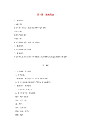 五年级语文下册 第3课 遍地黄金教案 湘教版-湘教版小学五年级下册语文教案