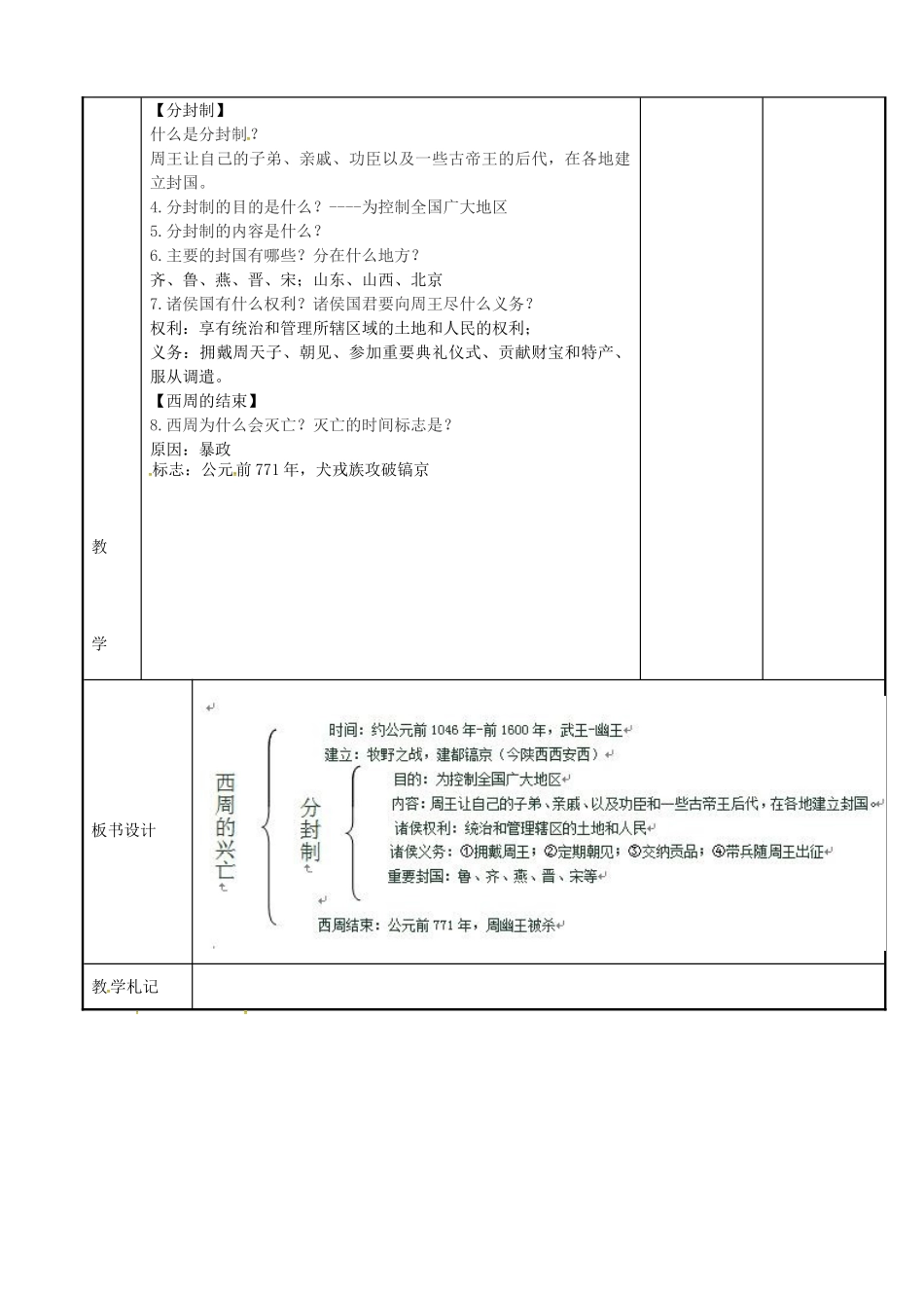 七年级历史上册 第5课 西周的兴旺教案 川教版-川教版初中七年级上册历史教案_第2页