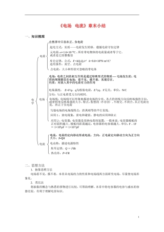 物理选修1-1章末小结