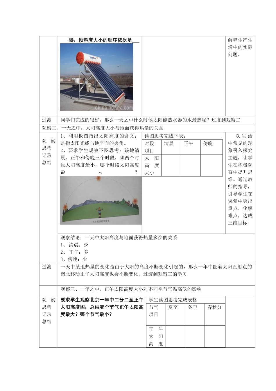 七年级地理上册 活动课 太阳光直射、斜射对地面获得热量的影响教案 （新版）商务星球版-（新版）商务星球版初中七年级上册地理教案_第3页