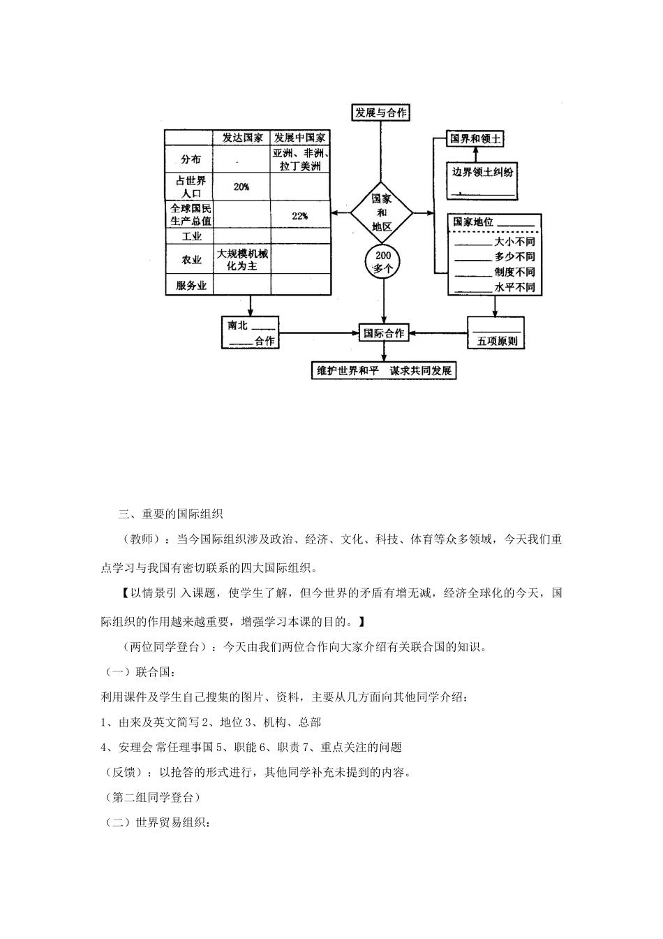 七年级地理上册 第六单元第2课  国际合作与国际组织教案 商务星球版_第3页