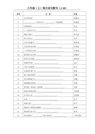 1-50每日佳句默写