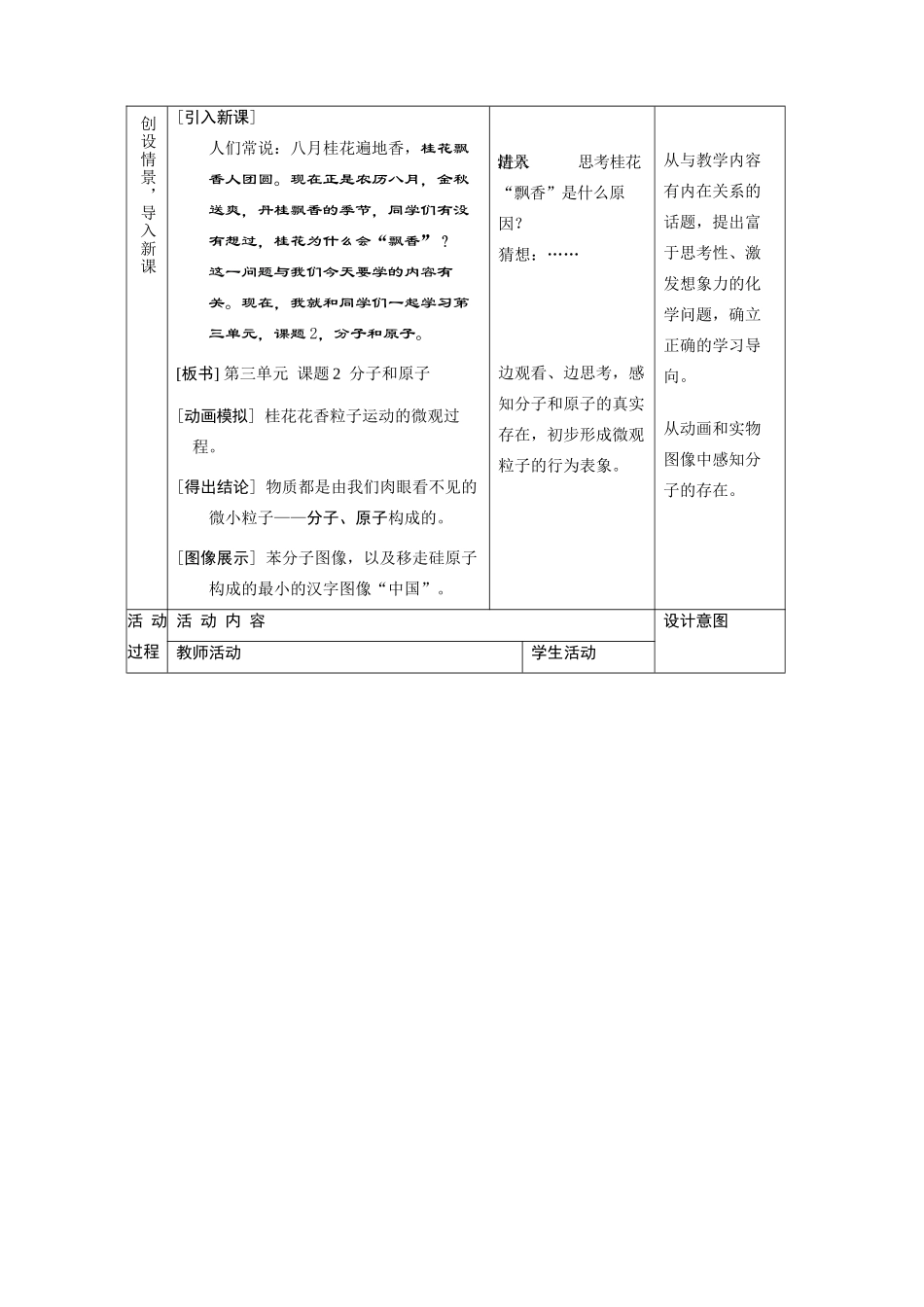 九年级化学《分子和原子》教案人教版_第2页