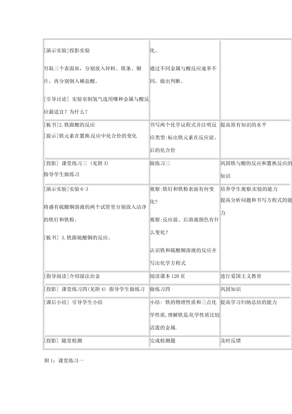 九年级化学 铁的性质教案2 北京课改版_第3页