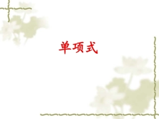 七年级数学 单项式 课件