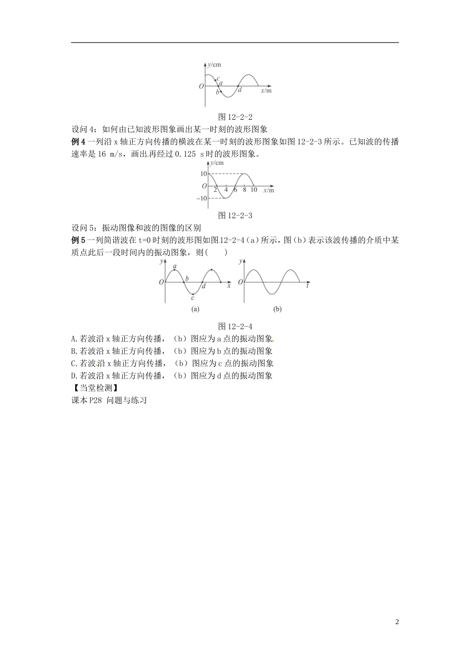 江苏省徐州市睢宁县菁华高级中学高中物理 12.2 波的图像四步教学法学案 新人教版选修3-4_第2页