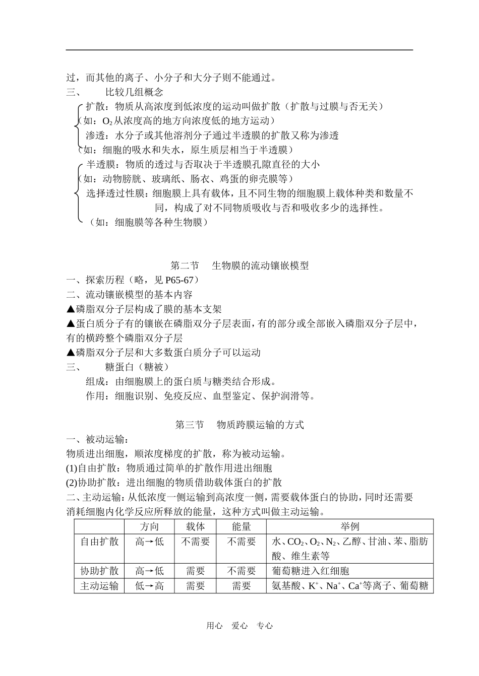 新课标高一生物必修一全套学案(知识整理)-新人教 第四章学案_第2页