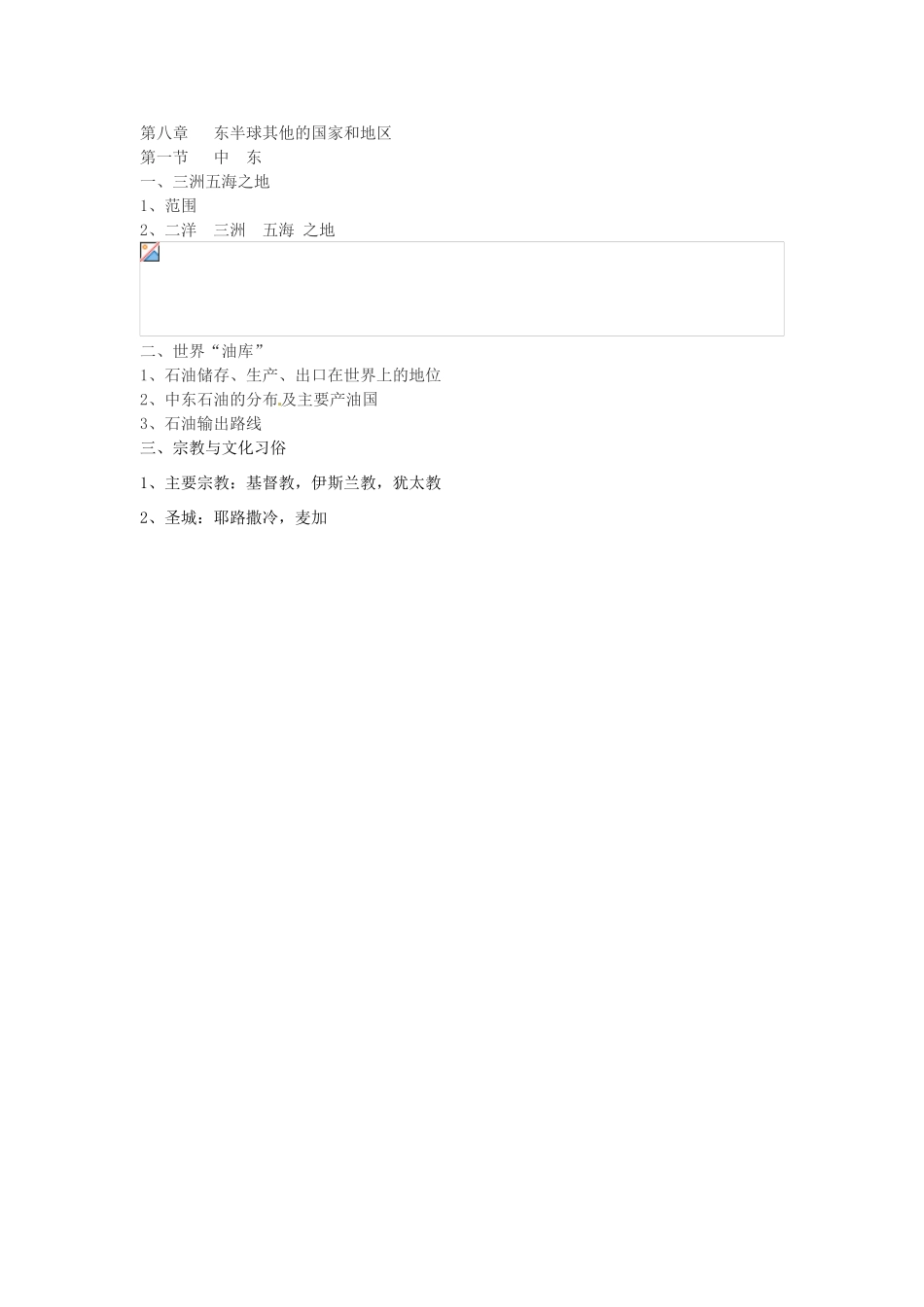 七年级地理下册 8.3《中东》教案 商务星球版_第3页