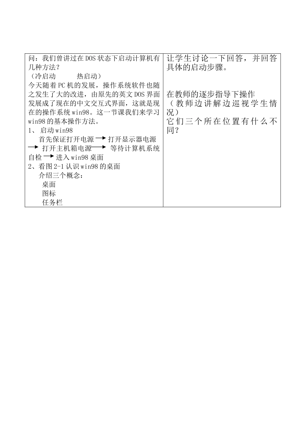 七年级信息技术上册 第8课时 用户界面及基本操作教案 科教版_第2页