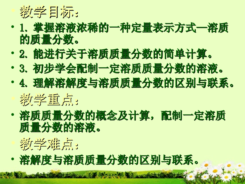 九年级化学下册 7.3 溶液浓稀的表示课件2 粤教版_第2页