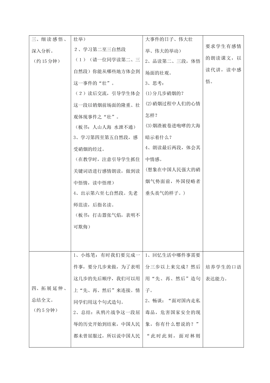 四年级语文上册 27.虎门销烟（1）教案 语文S版-语文S版小学四年级上册语文教案_第3页