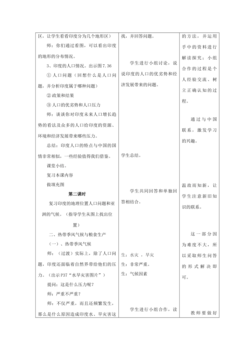 七年级地理下册 第七章 第三节 印度教案3 （新版）新人教版_第3页