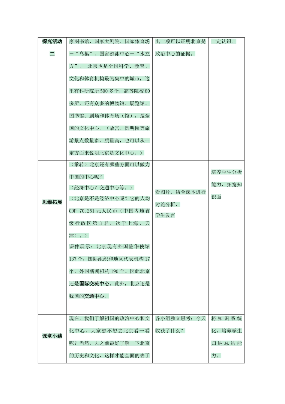 七年级地理下册 第六章 第一节 北京教案 中图版-中图版初中七年级下册地理教案_第3页