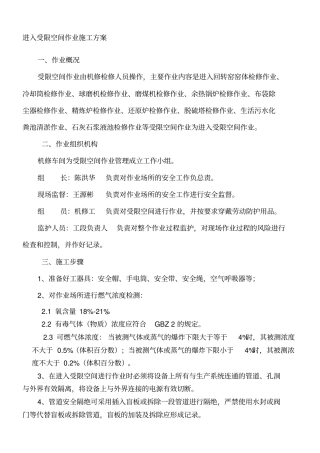 受限空间作业方案