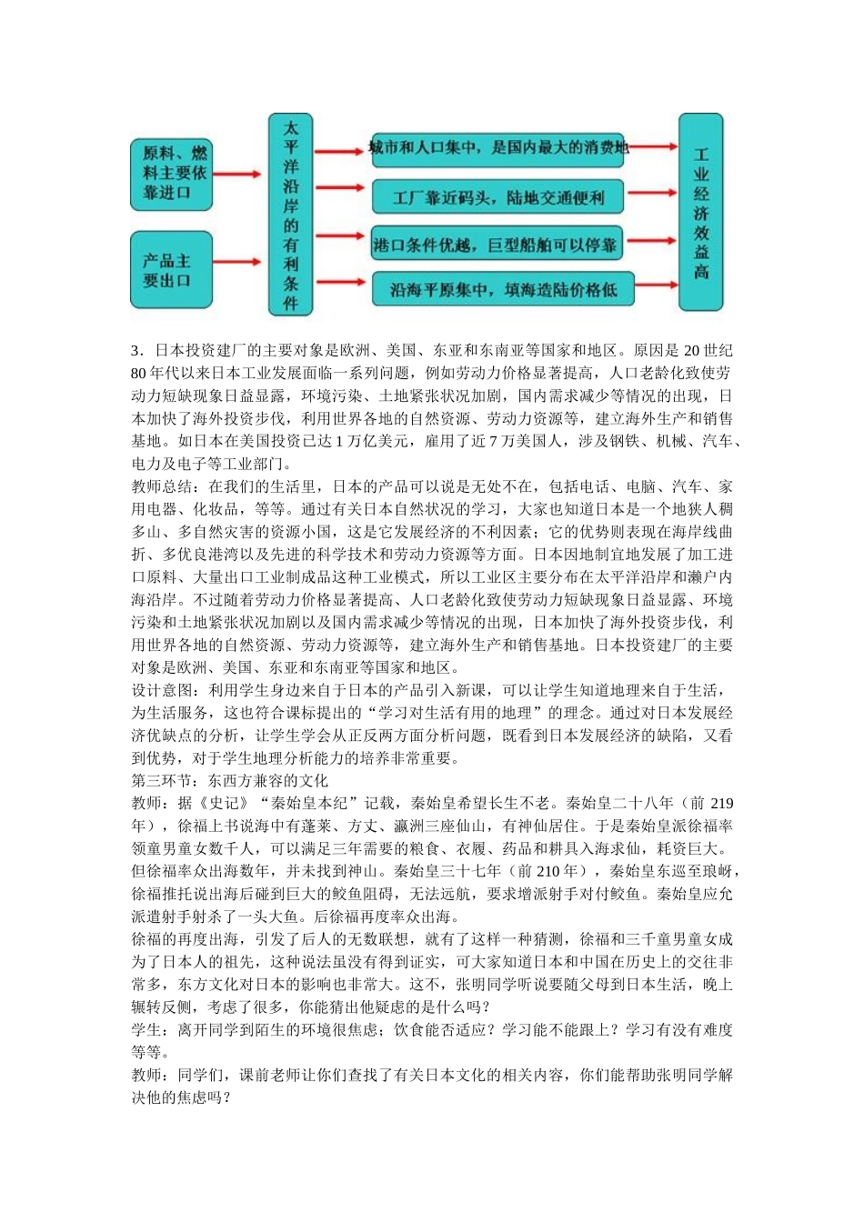 七年级地理下册 7.1 日本教学设计 新人教版_第3页