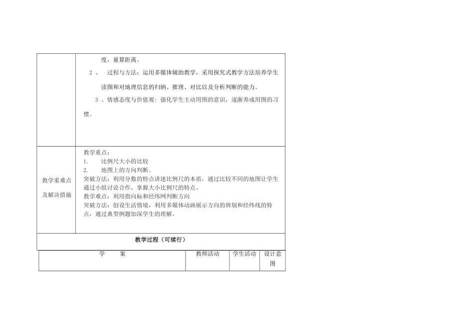 七年级地理上册 2.1 地图的基本要素教学设计 （新版）商务星球版-（新版）商务星球版初中七年级上册地理教案_第3页