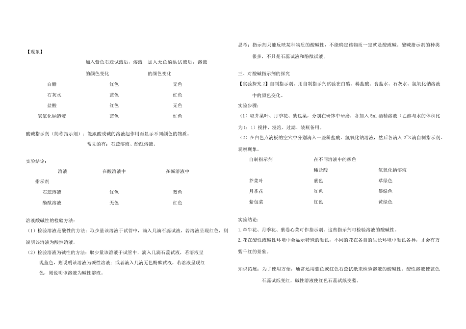 九年级化学 第十单元酸和碱教案 人教新课标版_第2页