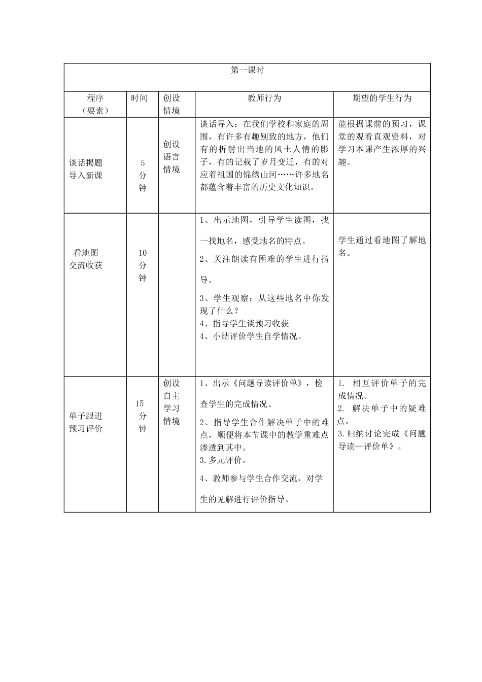 四年级语文上册 7 地名教案1 北师大版-北师大版小学四年级上册语文教案_第2页