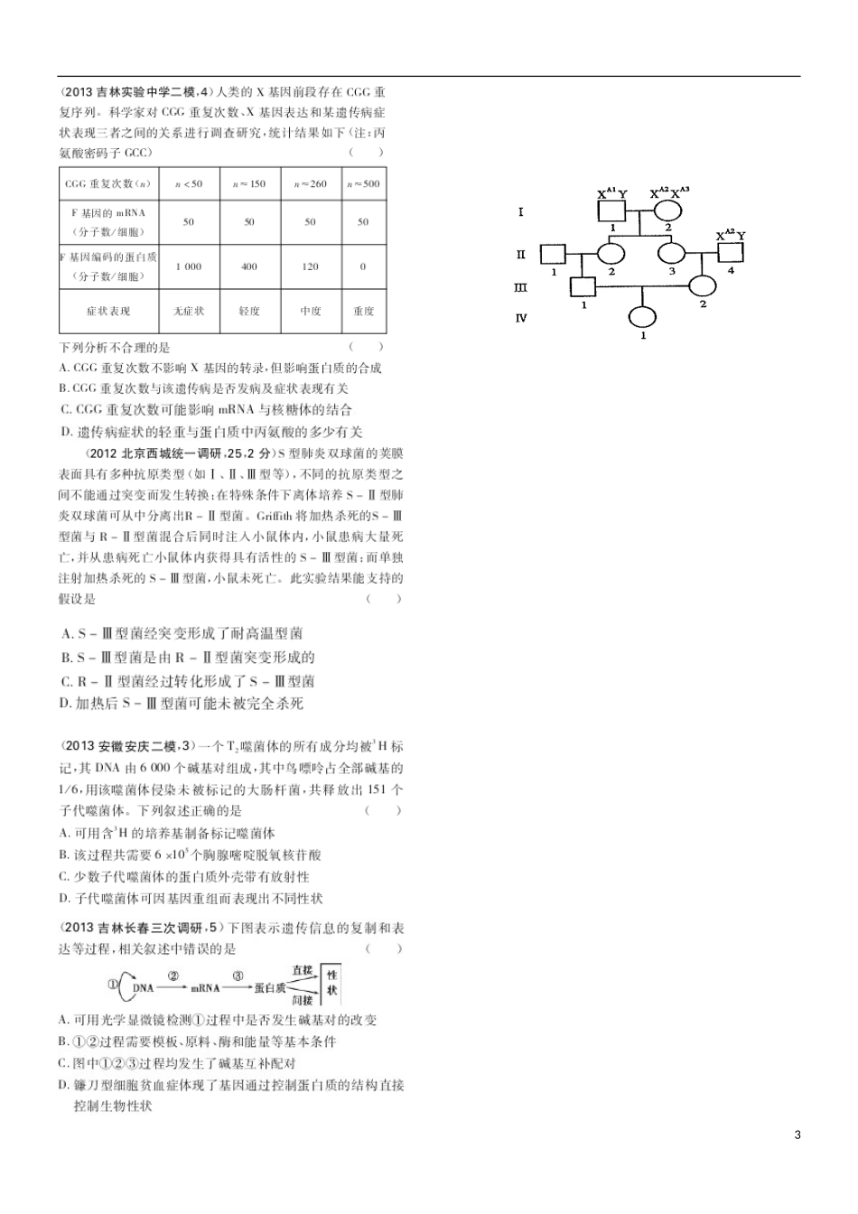 山东省乐陵市第一中学高考生物总复习 遗传的分子基础学案_第3页