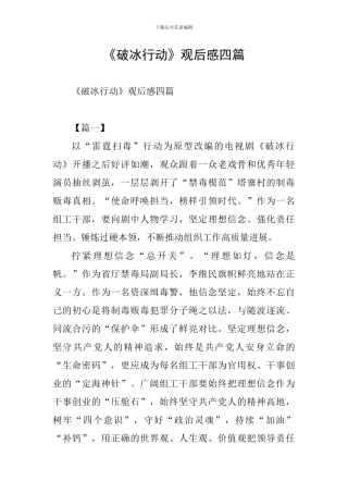 《破冰行动》观后感四篇