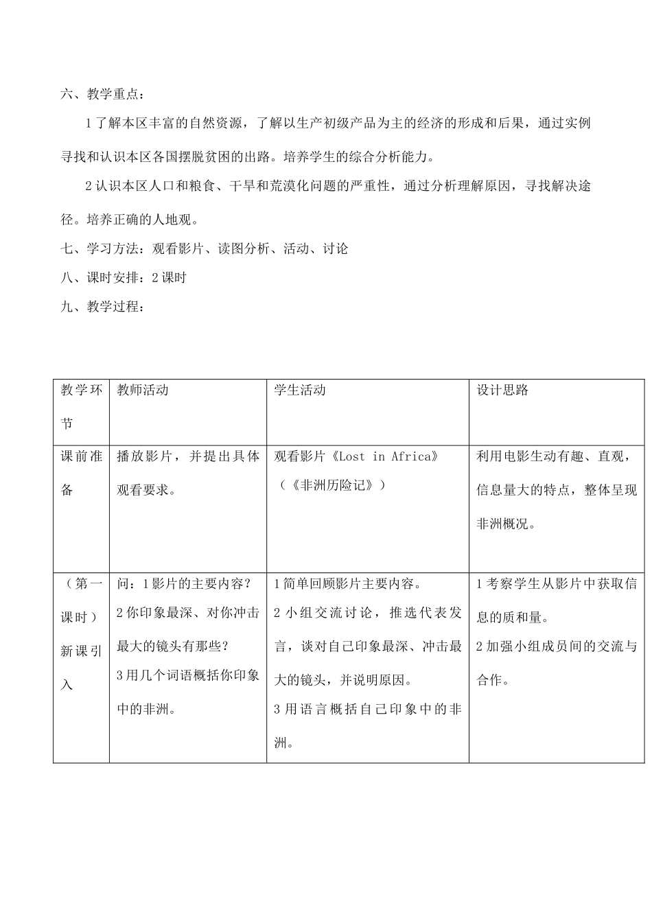 七年级地理《撒哈拉以南的非洲》教学设计_第3页