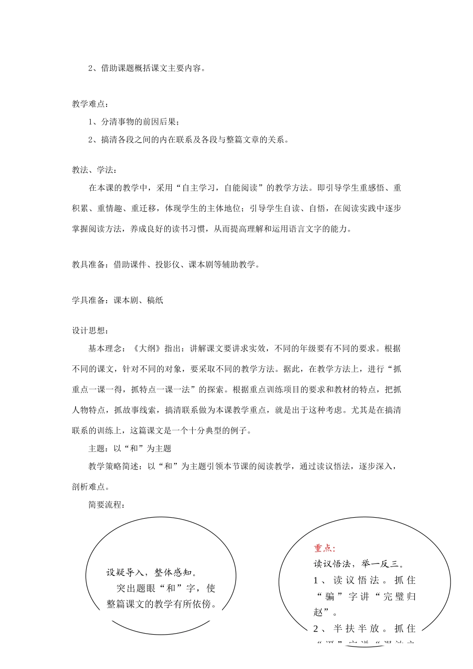 五年级语文上册 第四单元 13 将相和教案1 鲁教版五四制-鲁教版五四制小学五年级上册语文教案_第2页