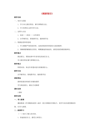 金识源六年级语文下册 26《鹤群翔空》教案  鲁教版五四制-鲁教版五四制小学六年级下册语文教案