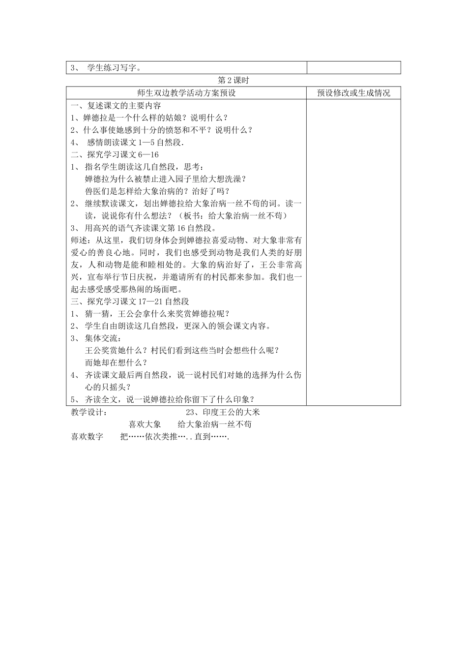 四年级语文下册 印度王公的大米教案 鄂教版_第2页
