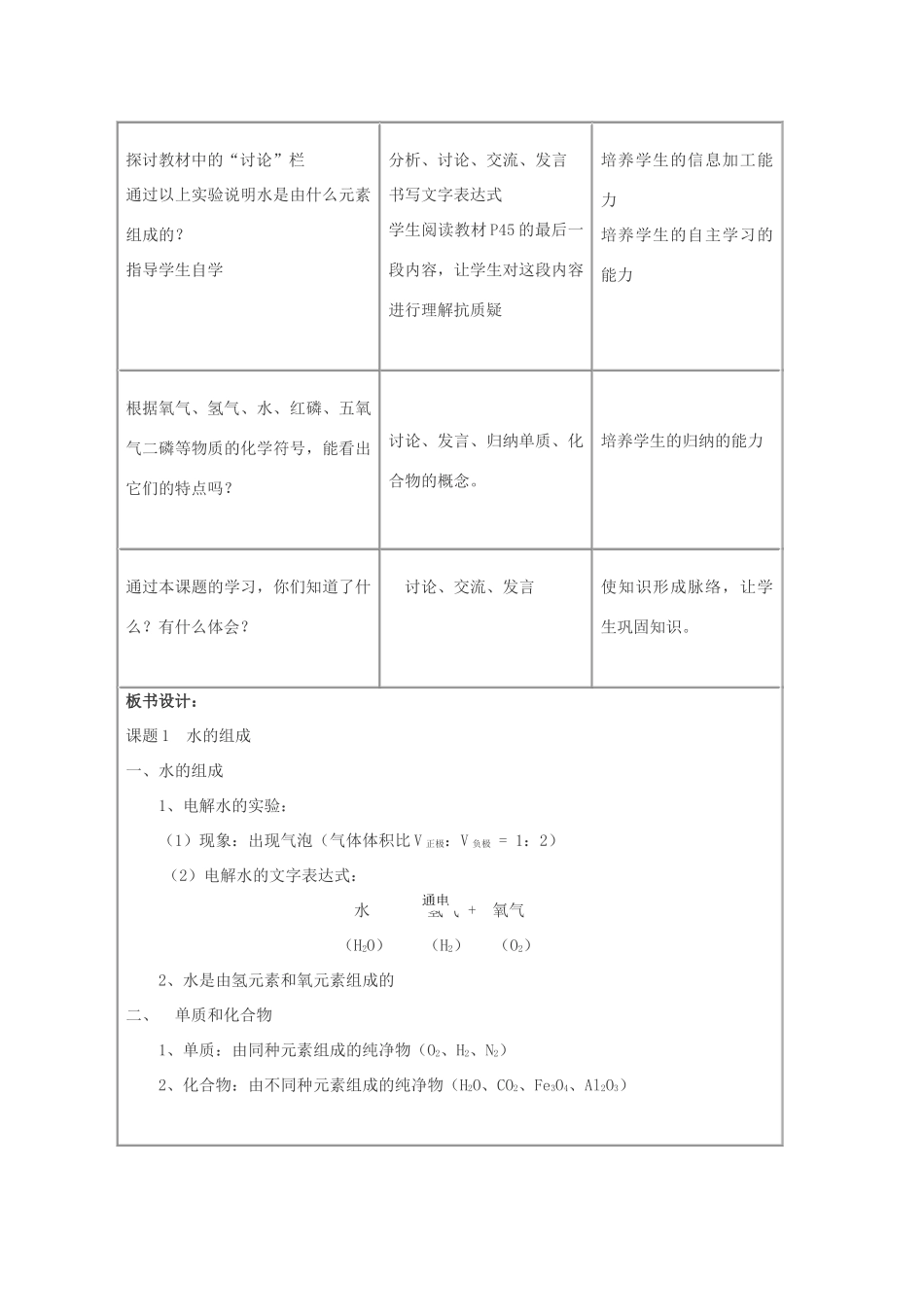 九年级化学上册 3.1水的组成教案(2) 人教新课标版_第3页