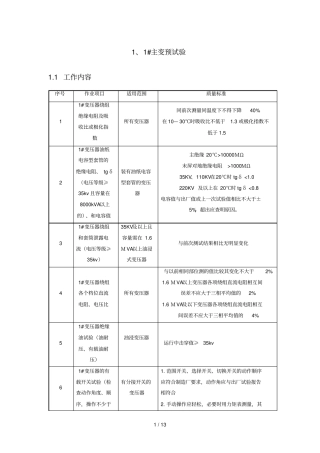变压器预试技术方案