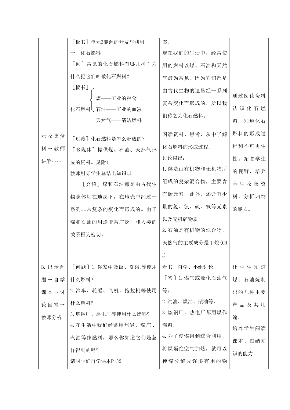 九年级化学 专题6单元3能源的开发与利用（1） 教案 湘教版_第2页