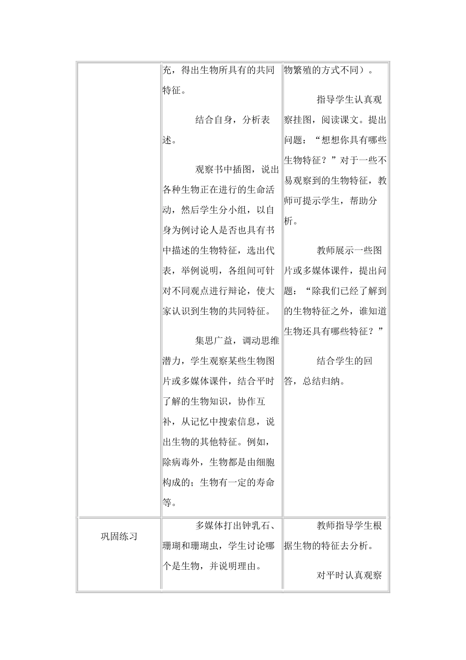 七年级生物1.1.1 生物的特征 教案3人教版_第3页