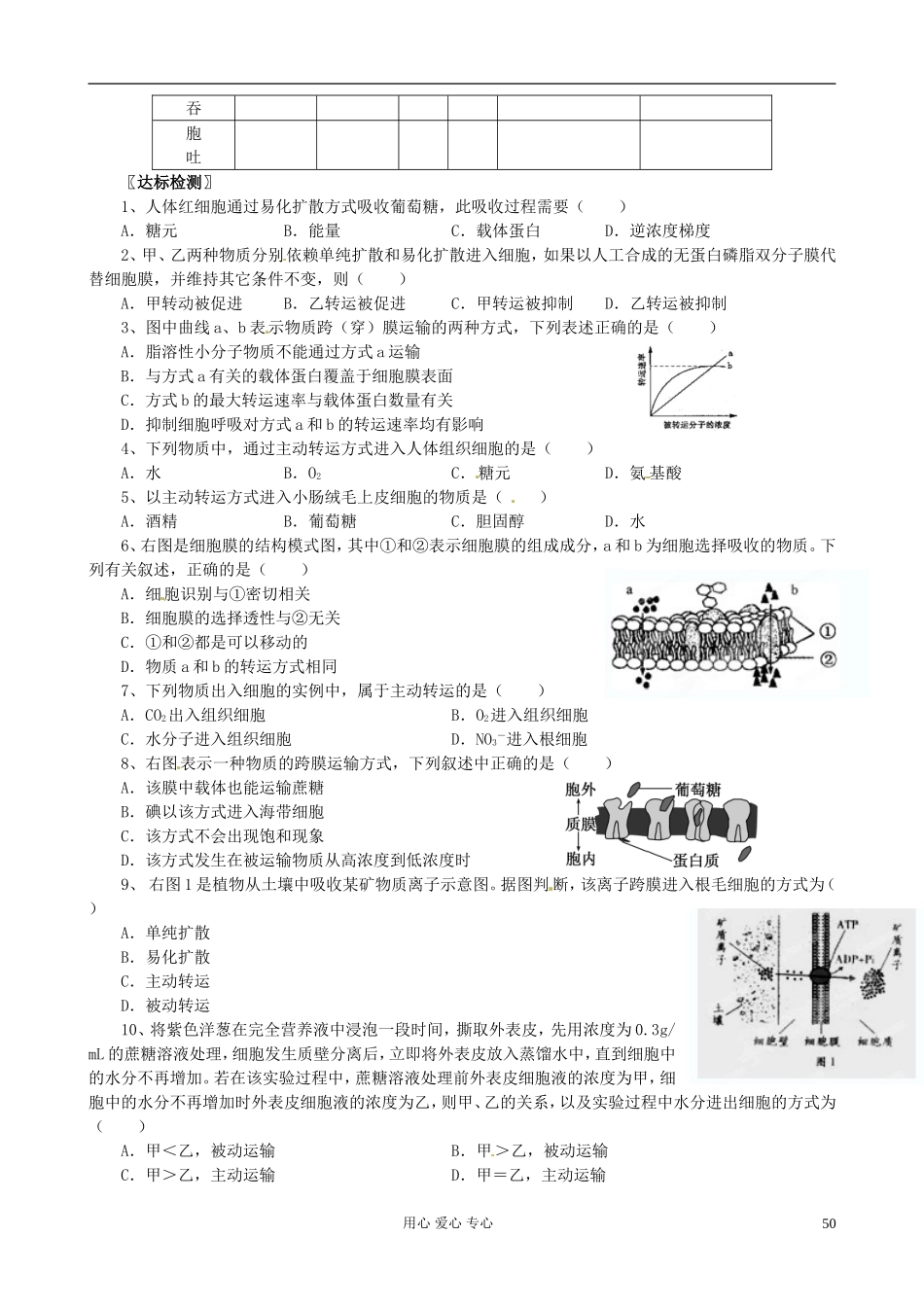 浙江省临海市白云高级中学高二生物《被动转运、主动转运、胞吞和胞吐》导学案_第2页