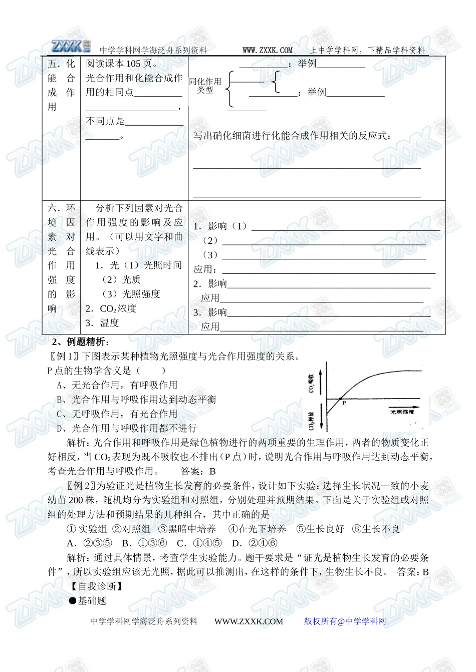 新人教必修1高中生物学案17第5章第4节 能量之源－光与光合作用_第3页